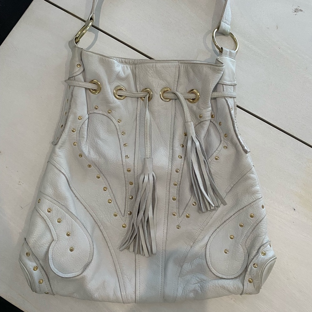 Bulga bag white with gold hardware